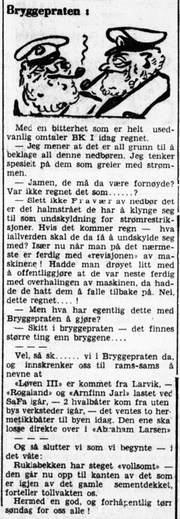 Bryggepraten 27.9.1952