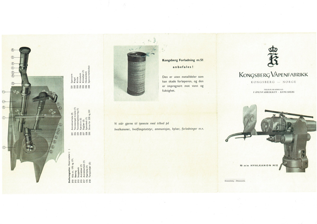 Brosjyre fra Kongsberg Våpenfabrikk
