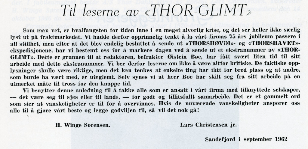 Artikkel fra Thor-Glimts jubileumsnummer.