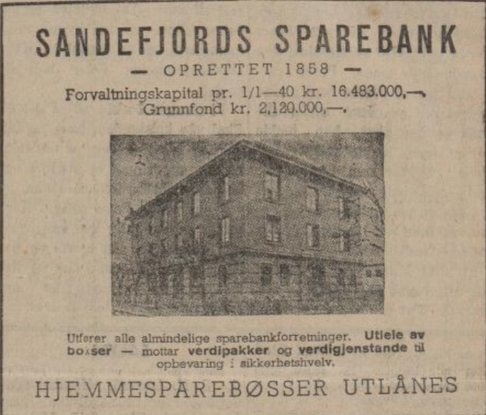 Sandefjords Sparebank, Annonser