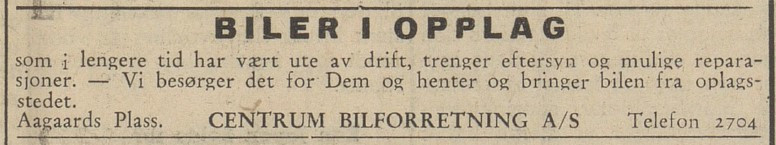 1945 - Annonse Centrum Bilforretning A/S