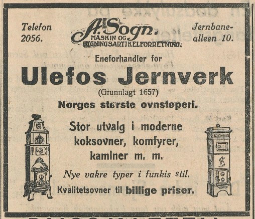 A. Sogn Maskin og Bygningsartikkelfirma