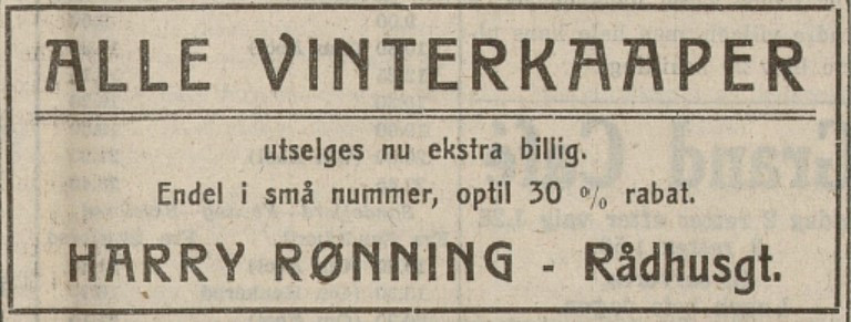 Harry Rønning Manufaktur & Damekonfeksjon