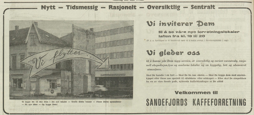 Sandefjord Kaffeforretning A/S - innehaver J. W. Holmgren