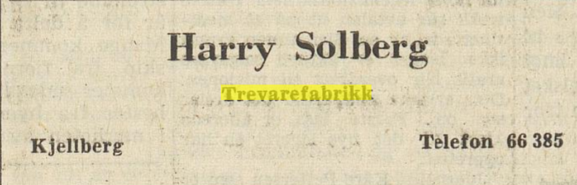 Harry Solberg Trevarefabrikk A/S, Annonse