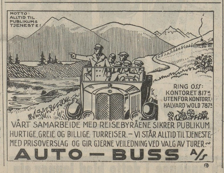Auto-Buss / annonse 1930