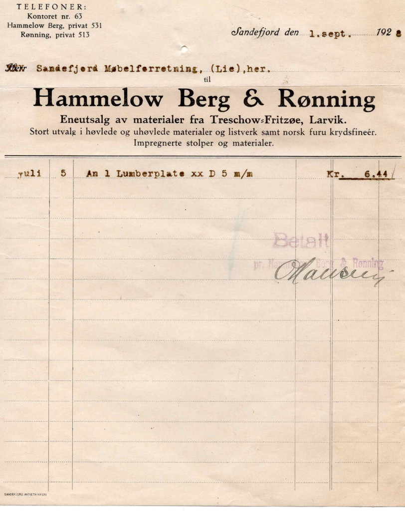 Hammelow Berg & Rønning - materialsalg