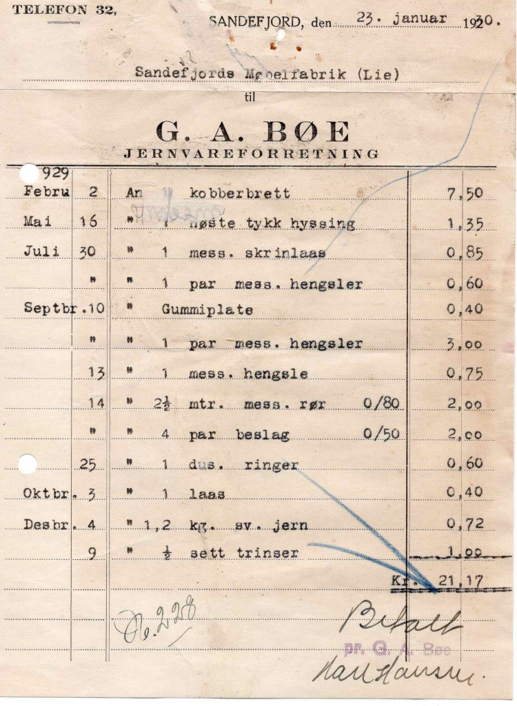 G. A. Bøe, jernvareforretning