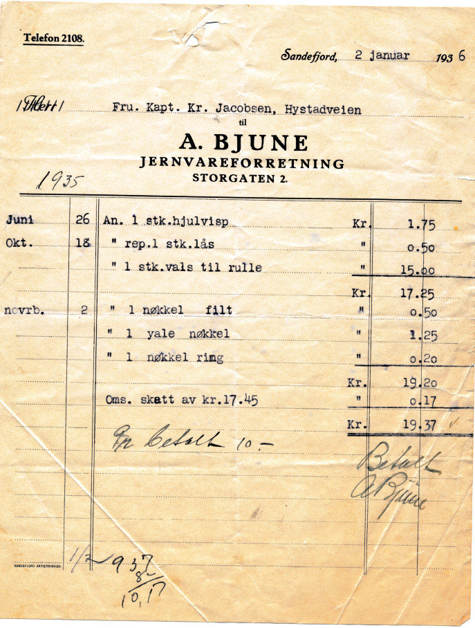 A. Bjune - 1936