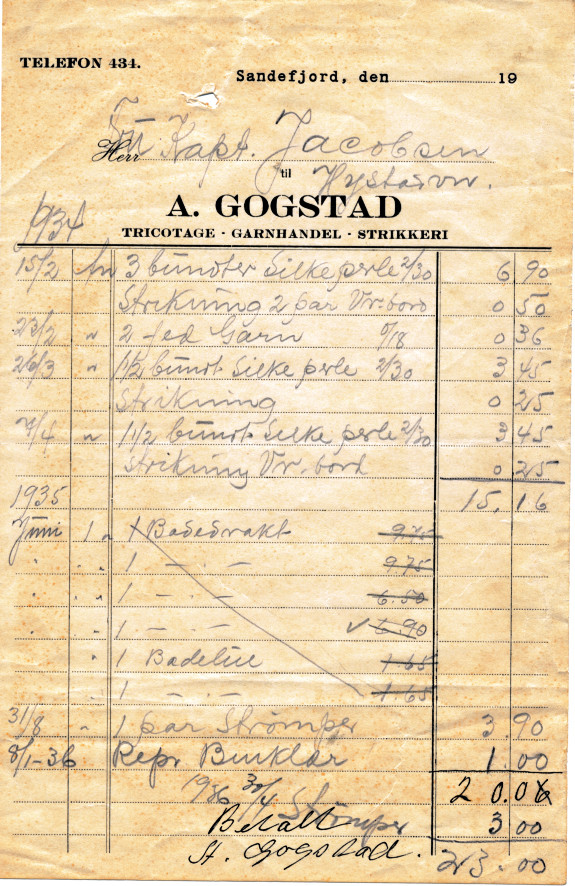 A. Gokstad Tricotage - Garnhandel - Strikkeri