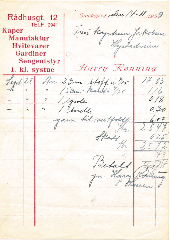 Harry Rønning Manufaktur & Damekonfeksjon