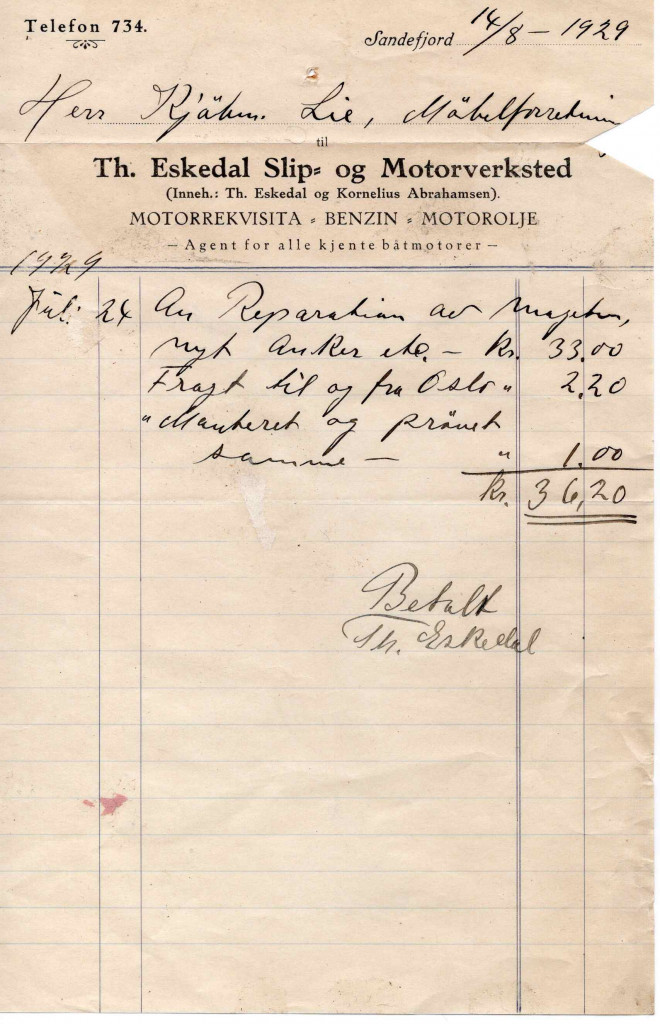 Th. Eskedal Slip & Motorverksted, Grønli