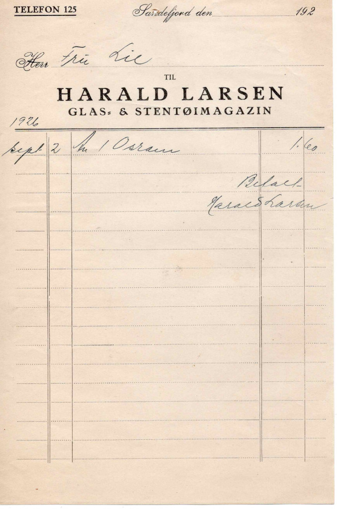 Harald Larsen Glass- og Stentøimagasin