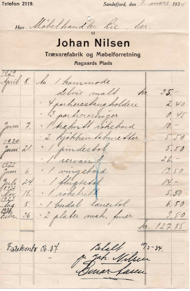 Johan Nilsen Trævarefabrik og Møbelforretning