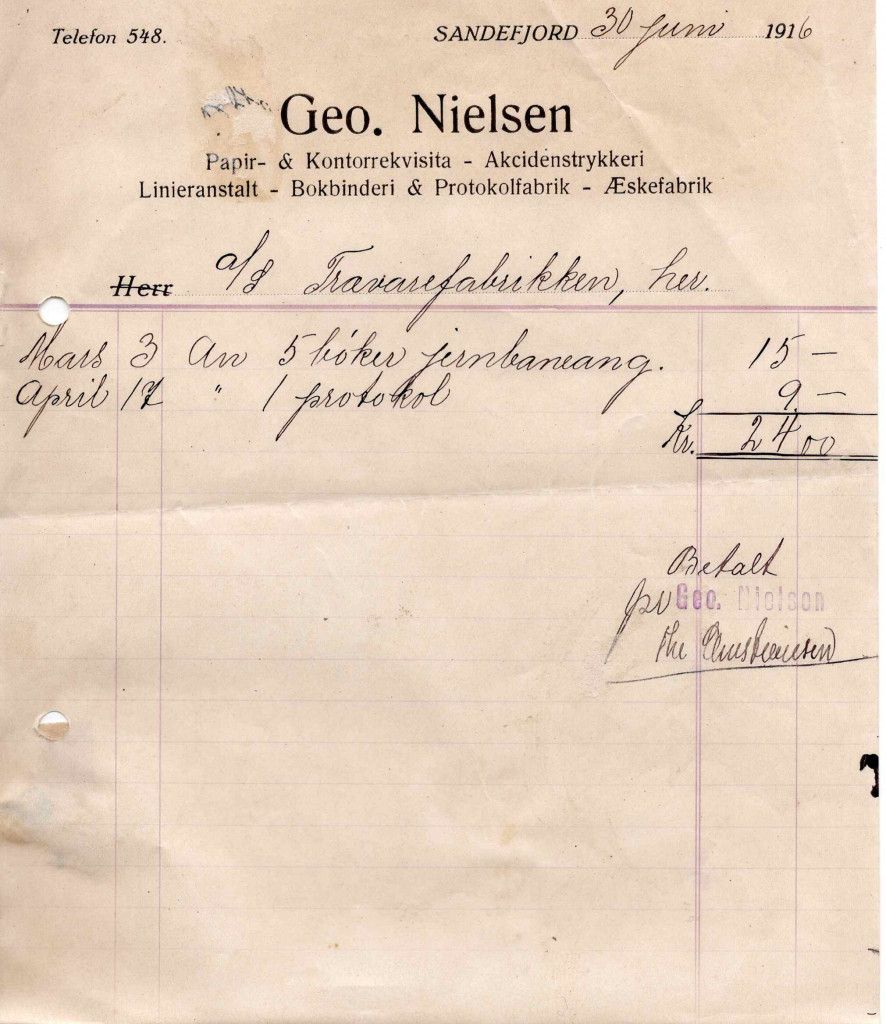 Geo. Nilsen , Papir & Kontorrekvisita