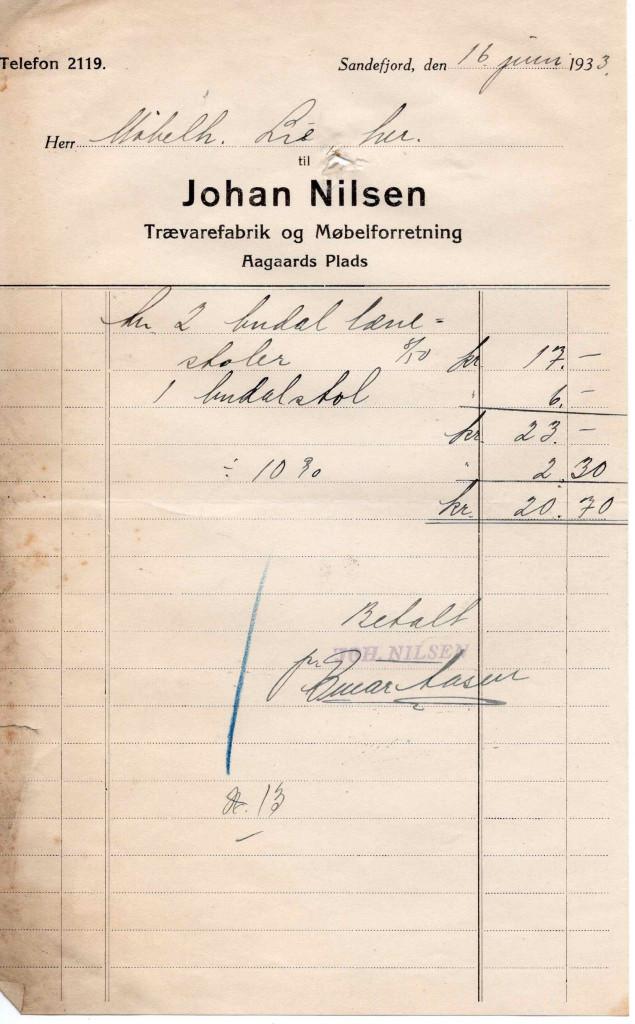 Johan Nilsen Trævarefabrik og Møbelforretning