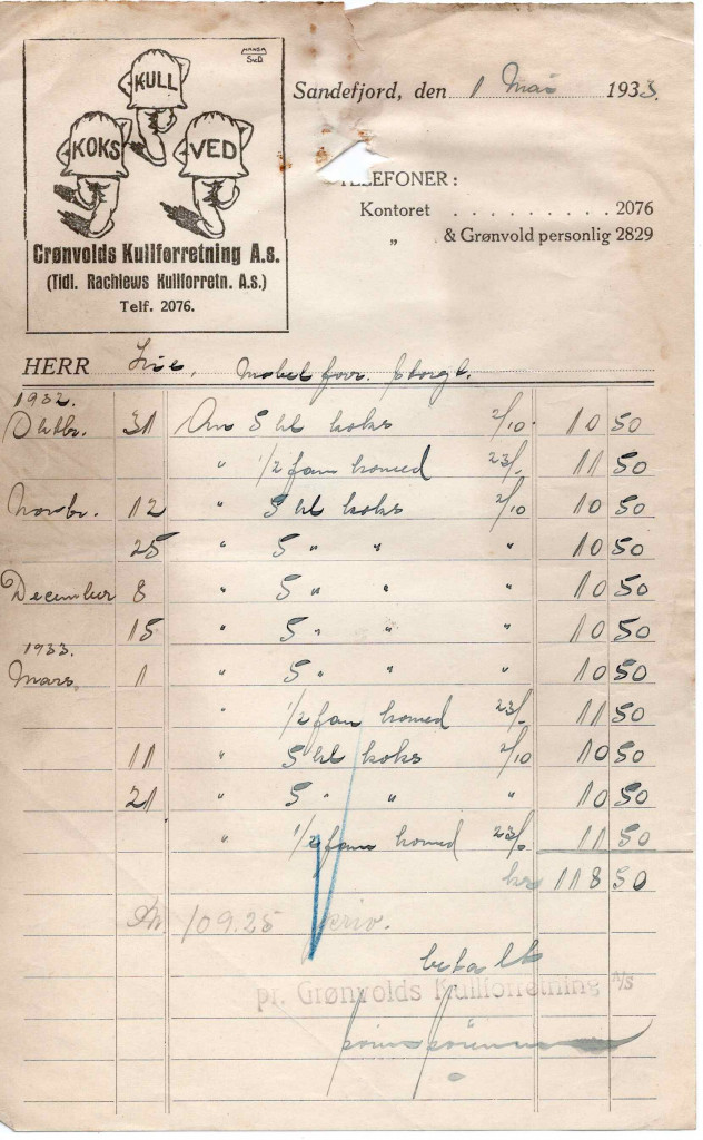 Grønvolds Kullforretning A/S (tidl. Rachlew)