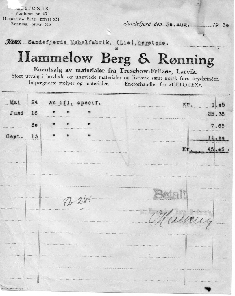 Hammelow Berg & Rønning - materialsalg