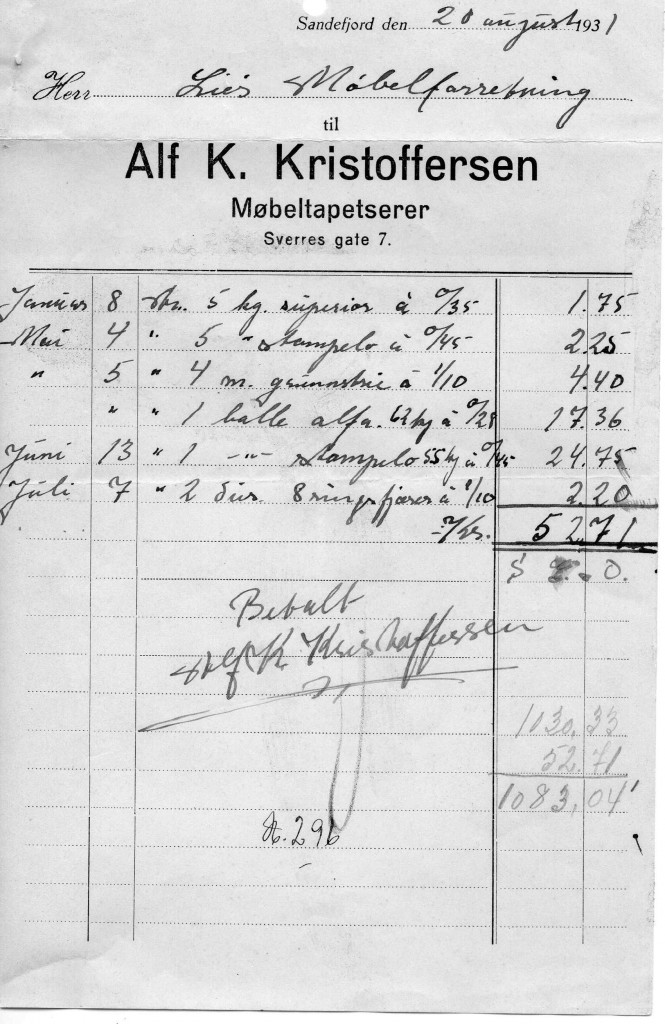 Møbeltapetserer Alf Kåre Kristoffersen