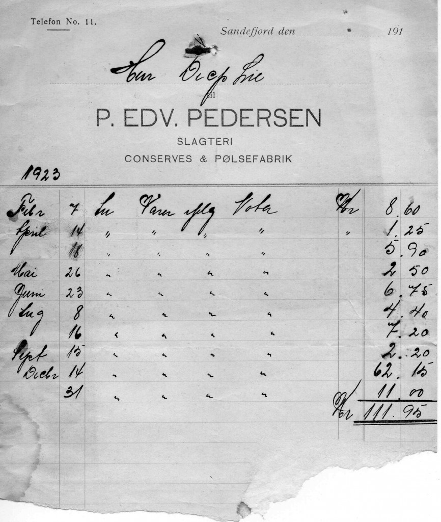 P. Edvard Pedersen, Slagteri, Conserves