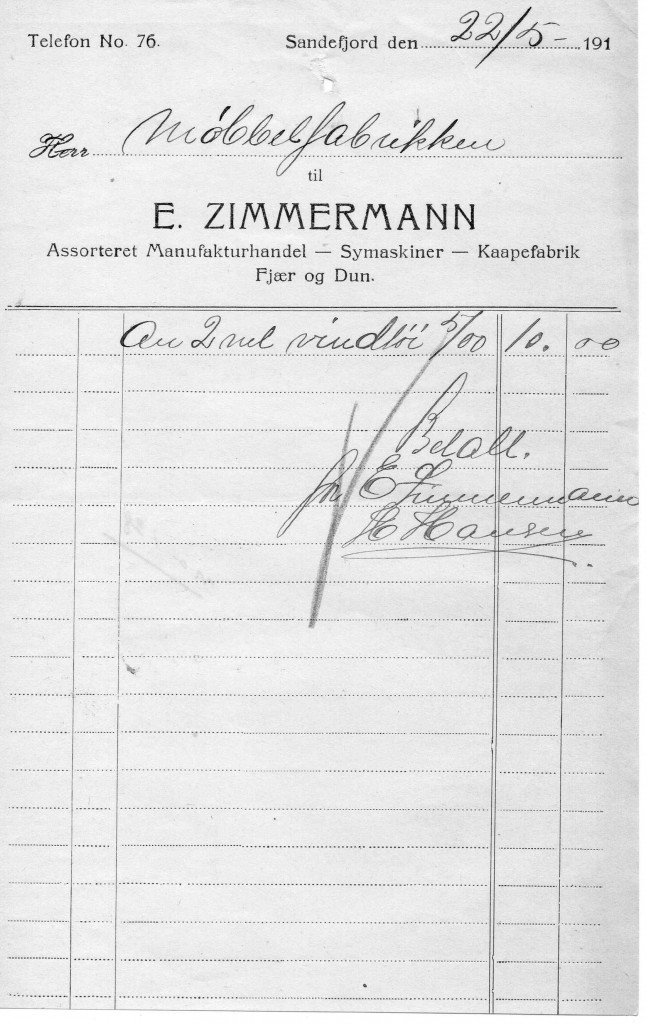E. Zimmermann, Assorteret Manufakturhandel