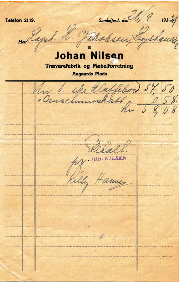 Johan Nilsen Trævarefabrik og Møbelforretning