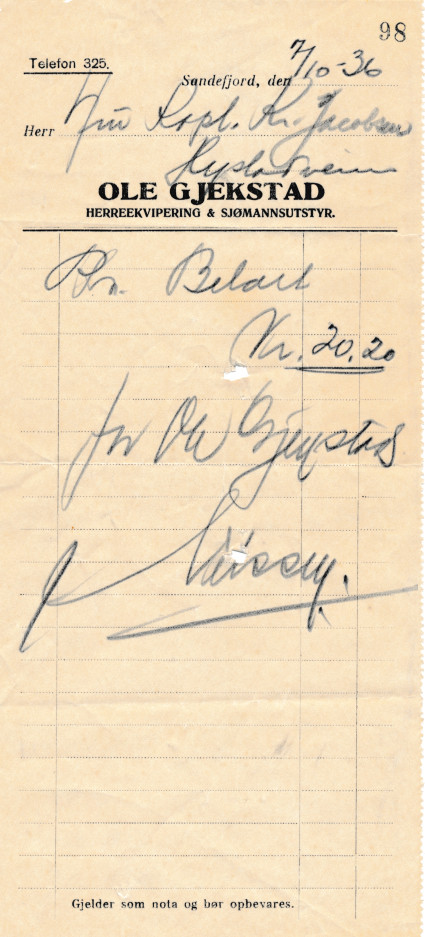 Ole Gjekstad Herreekvipering & Sjømandsutstyr