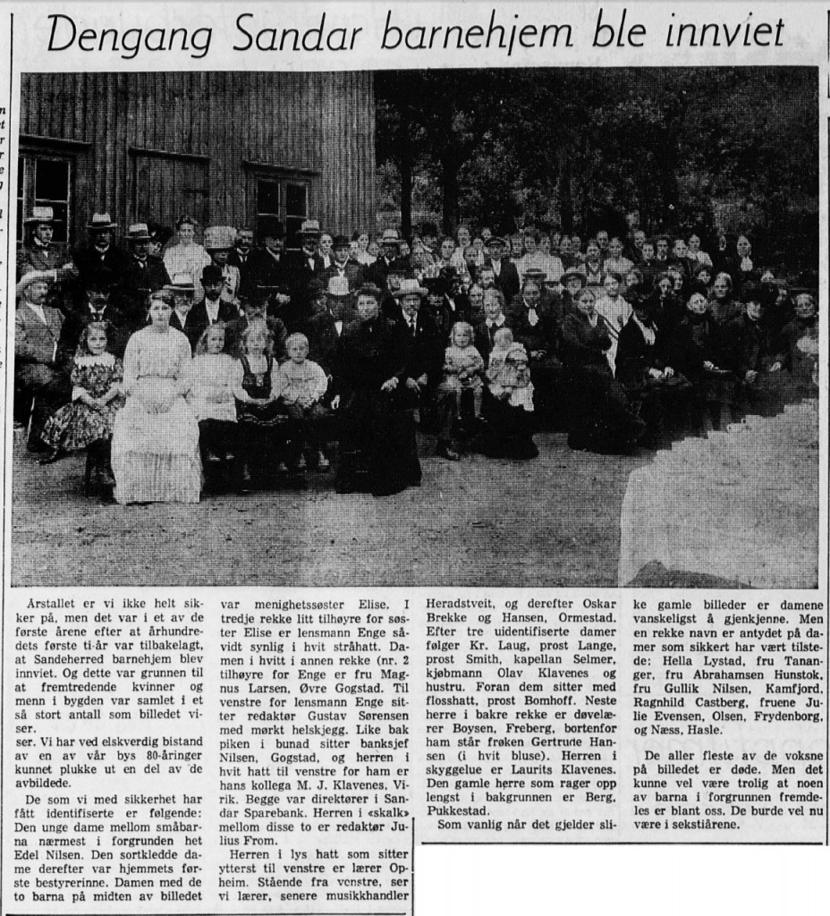 Da Sandar barnehjem ble innviet - del 1