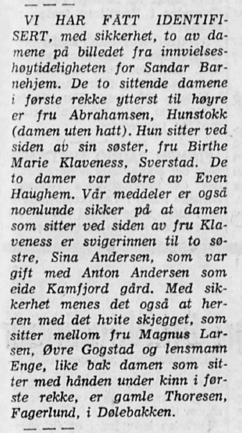 Da Sandar barnehjem ble innviet - del 2