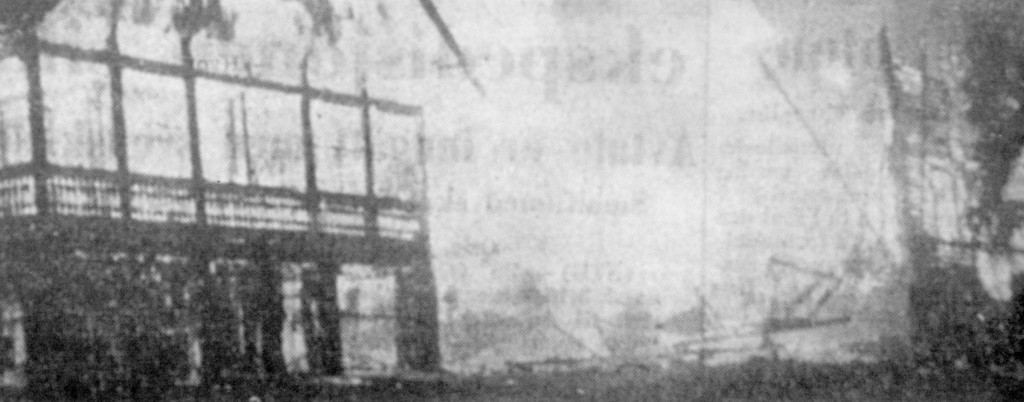 Amatørfoto av Granholmen hotel i brann