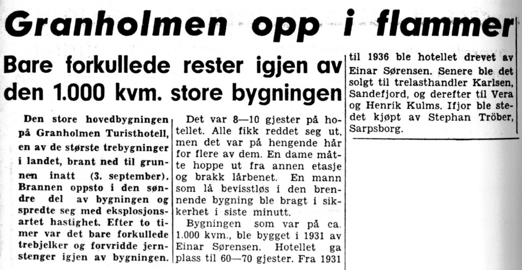 Avisartikkel fra Sandefjords Blad