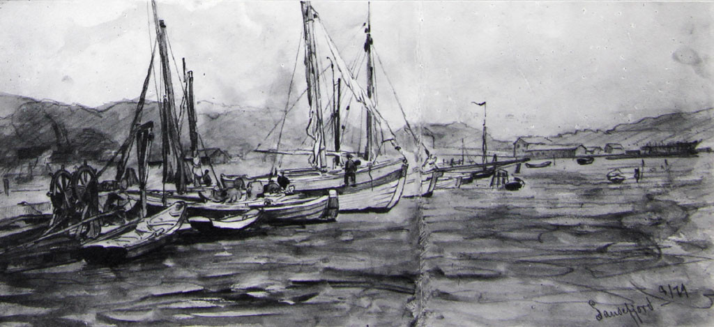 Bryggen med jakter og spill