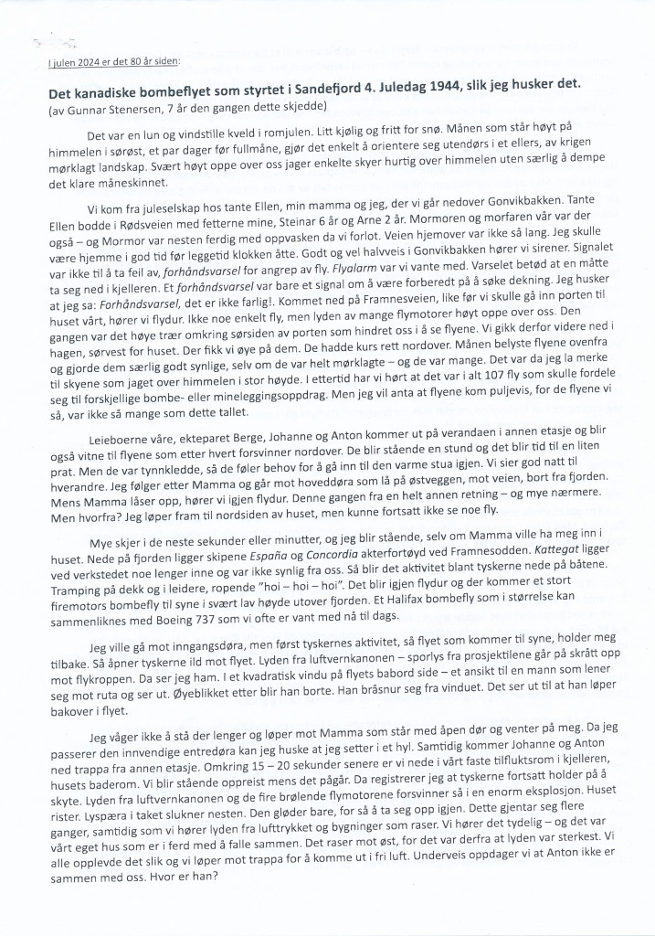 Fortelling om bombefly av tidsvitne - 1