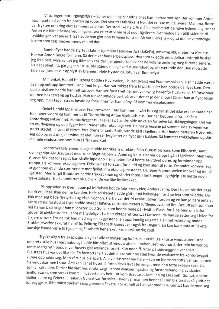 Fortelling om bombefly av tidsvitne - 2