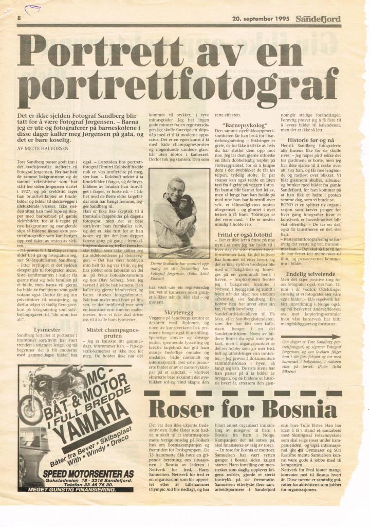 Portrett av Tore Sandberg