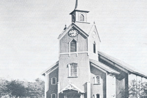 Bilde av Sandefjord gamle kirke (før bybrannen i 1900)