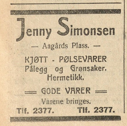 Jenny Simonsen - kjøttforretning