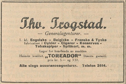 Thv. Trogstad - generalagenturer