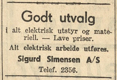 Sigurd Simensen A/S - elektrisk