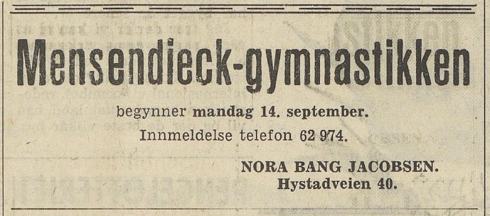 Nora Bang Jacobsen - Mensendick-gymnastikk