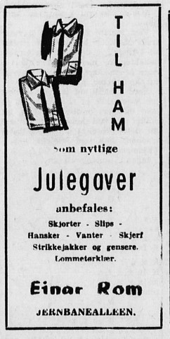 Einar Rom - salg av herreklær