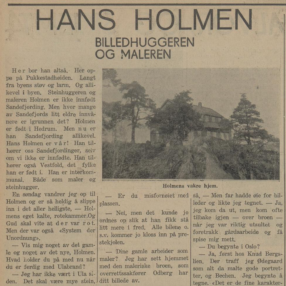 Sandefjords Blad julenummer 1934 - del 1