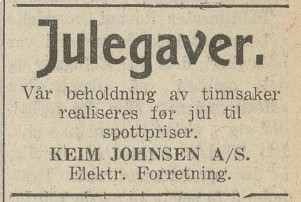 Keim Johnsen A/S  el. forretning