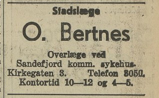 Stadslege O. Bertnes