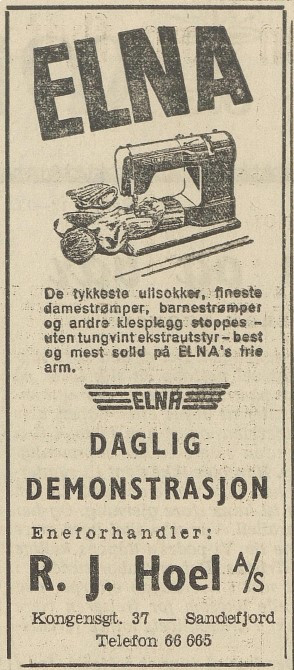 R. J. Hoel A/S - demo symaskin