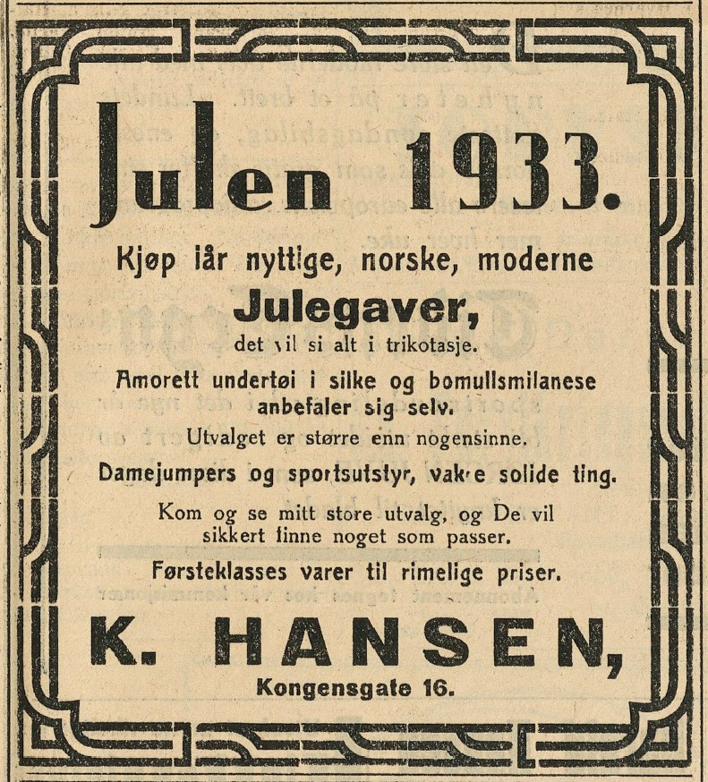 K. Hansen - garn og trikotasje