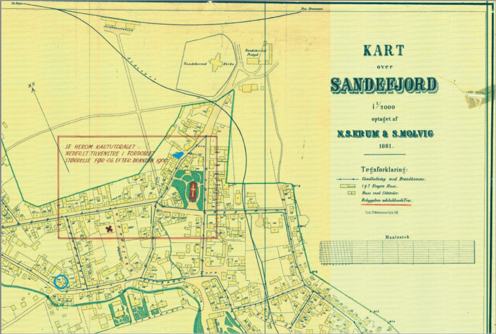 Kart over Langgaten for navnebyttet til Kongensgate