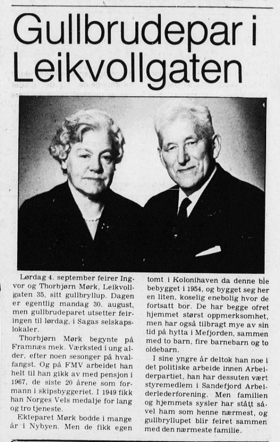 Ingvor og Thorbjørn Mørk