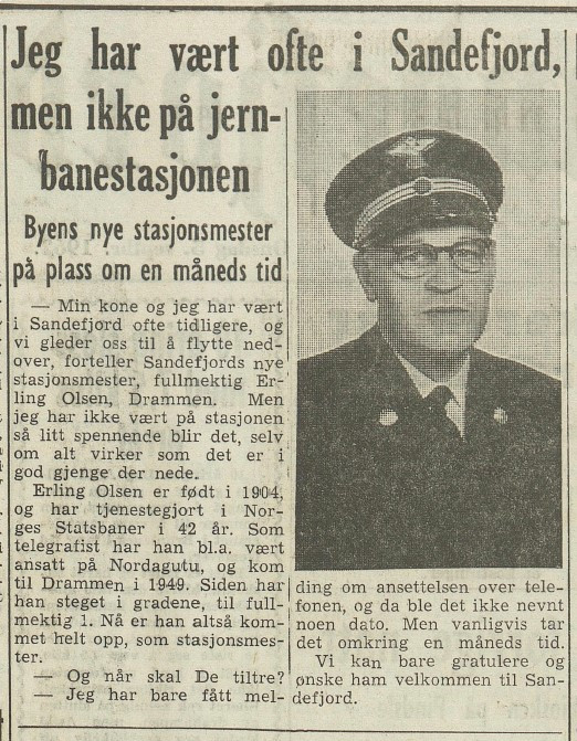 Ny stasjonsmester - Erling Olsen