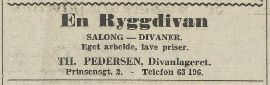 Th. Pedersen, Divanlageret